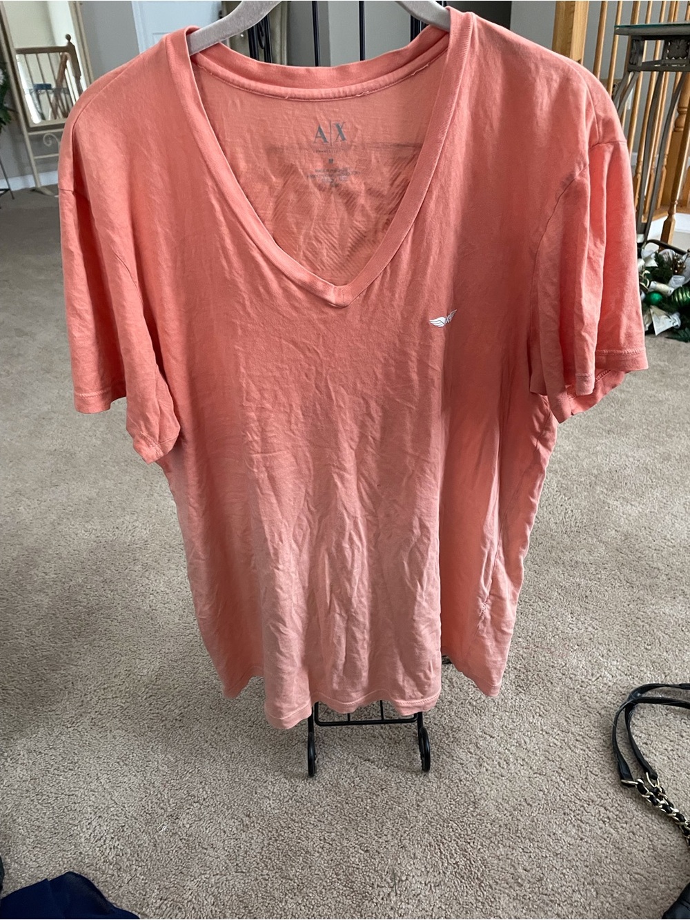 A/X Armani Exchange Coral V-Neck Short Sleeve Tee
